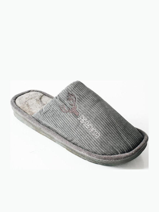 The Shoemart Χειμερινές Ανδρικές Παντόφλες Γκρι
