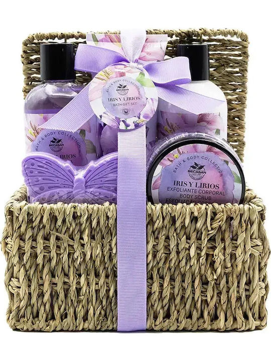 Becasan Basket Set Iris & Lirios Σετ Περιποίησης για Καθαρισμό Σώματος 5τμχ