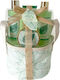 Becasan Fabric Basket Set White Tea Vegan Skin Care Set for Body Cleaning 4pcs