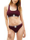 Tommy Hilfiger Rib Crest Logo Bralette Women Tommy Hilfiger Burgundy Uw0uw06061-xih