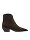 Suede Women's Ankle Boots Brown