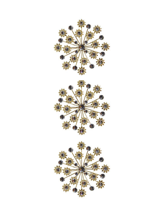 General Trade Wall Decor Gold Made of Metal 24.5x5x24.5cm 3 Pieces