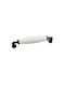 Deco Ceramica Knob Furniture made of Porcelain & Zamak Black With White Porcelain SN7012 1pcs