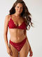 Guess Δαντελένιο Σετ Εσωρούχων Bralette με String Κόκκινο