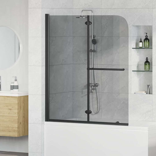 vidaXL Kabine für Dusche mit Zusammenklappbar Tür 95x140cm Klarglas Schwarz