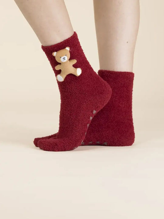 Damentrickte Rutschfeste Socken Mit Dreidimensi...