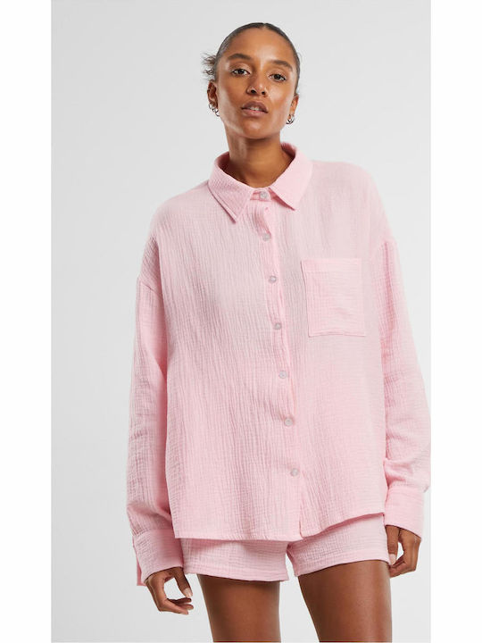 Urban Classics Langärmelig Damen Hemd Blushed Rose