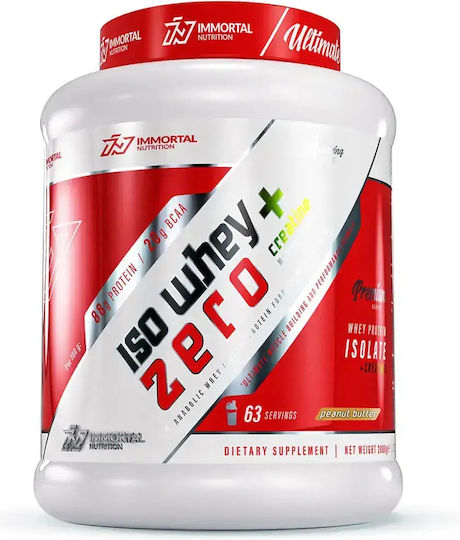 Immortal Nutrition Iso Whey Zero + Creatine Protein Whey with Creatine Gluten & Lactose Free with Flavor Peanut Butter 2kg