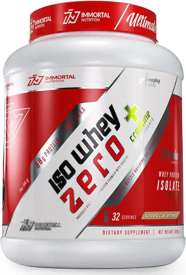 Immortal Nutrition Iso Whey Zero + Creatine Protein Whey with Creatine Gluten & Lactose Free with Flavor Salted Caramel 1kg