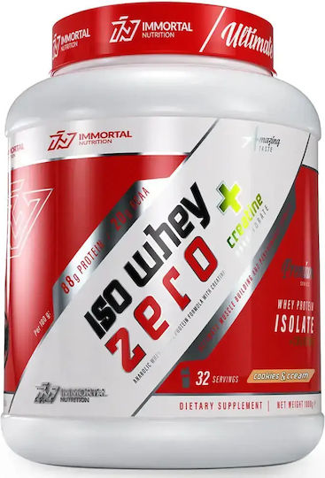 Immortal Nutrition Iso Whey Zero + Creatine Protein Whey with Creatine Gluten & Lactose Free with Flavor Cookies & Cream 1kg