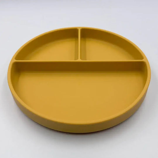 Pandaboo Baby Food Plate made of Silicone Yellow