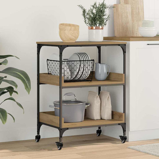vidaXL Τρόλεϊ Ξύλινο Καφέ 883030 vidaXL Τρόλεϊ Ξύλινο Καφέ 883030