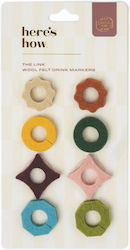 Set 8 Multicolored Drink Glass Tags Link Felt Drink Tags Here's How