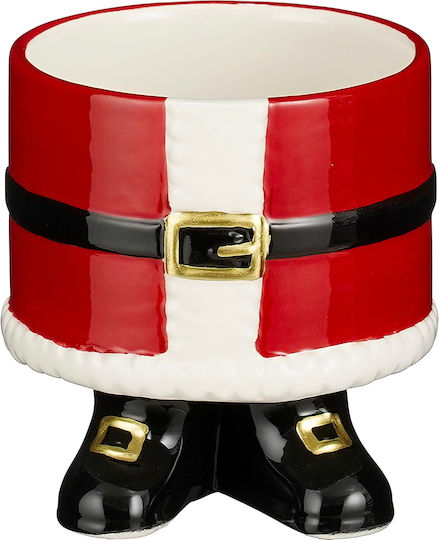 Edelman Ornament de masă de Crăciun Ceramic Roșu D9.5cm.
