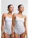 Γυναικεία Φανελάκια Heathergrey με Τιράντα 2Pack