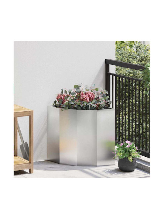 vidaXL Саксия Метал Silver 45x45x50см.