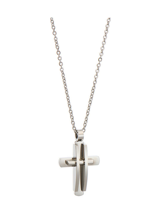 Visetti Kreuz aus Stahl mit Kette