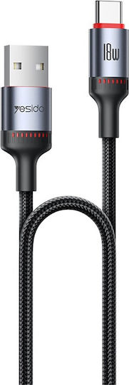 Yesido USB 2.0 Kabel USB-C männlich - USB-A 18W Schwarz 2m