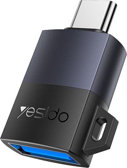 Yesido Μετατροπέας USB-C male σε USB-A female Γκρι 1τμχ