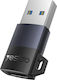 Yesido Μετατροπέας USB-A male σε USB-C male Γκρι 1τμχ