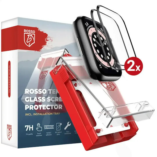 Tempered Glass Apple Watch SE 6 5 4 40mm Red Screen Protector Installation Tray 2 Pieces Black 8719246474392