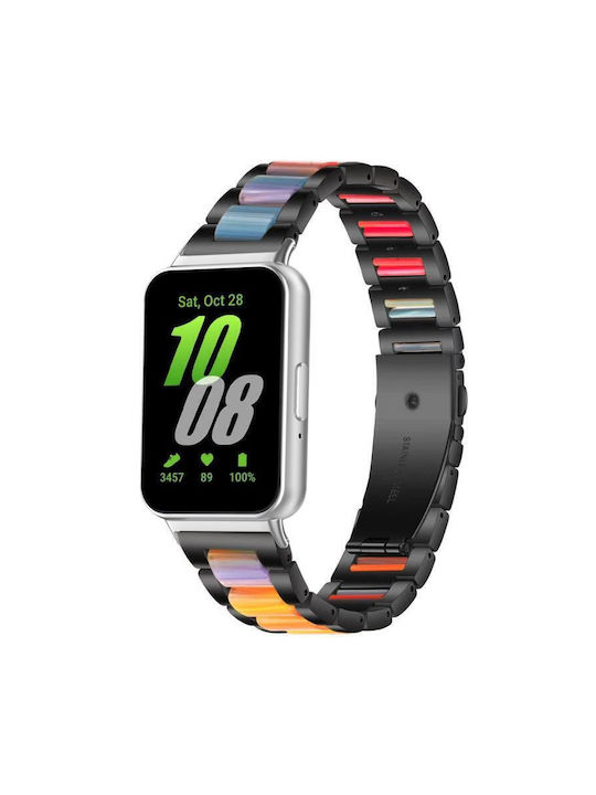 Metallisches Tragbare Bänder Drei Perlen Samsung Galaxy Fit3 Schwarz Regenbogen