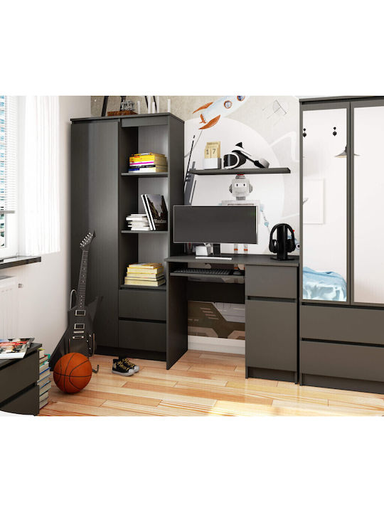 Computer Office Piksel Wooden Gray Oak 90x50x77cm