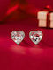 Chrysothemiss Women's Earrings Crystal Heartbeat Platinum Plated White Crystal Zircon