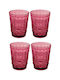 Ladelle Set Gläser aus Glas in Rosa Farbe 270ml 4Stück