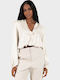 Γυναικείο Crop Top Μακρυμάνικο Black, Cream