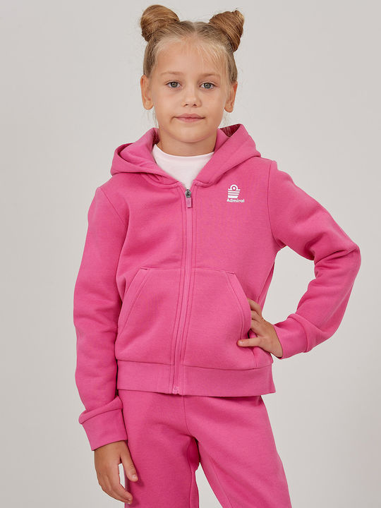 Admiral Kids Cardigan Cotton with Hood Pink