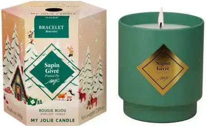 My Jolie Candle Noel Sapin Givre Gold Bracelet Χριστουγιεννιάτικο Κερί Κόσμημα Βραχιόλι Έκπληξη