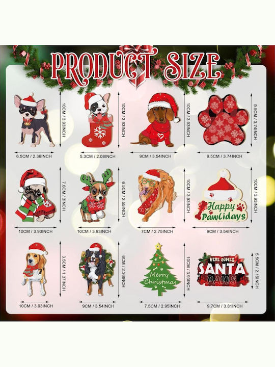 Weihnachtsaufkleber Holzset Weihnachtsdekoration Verschiedene Designs 26x24cm