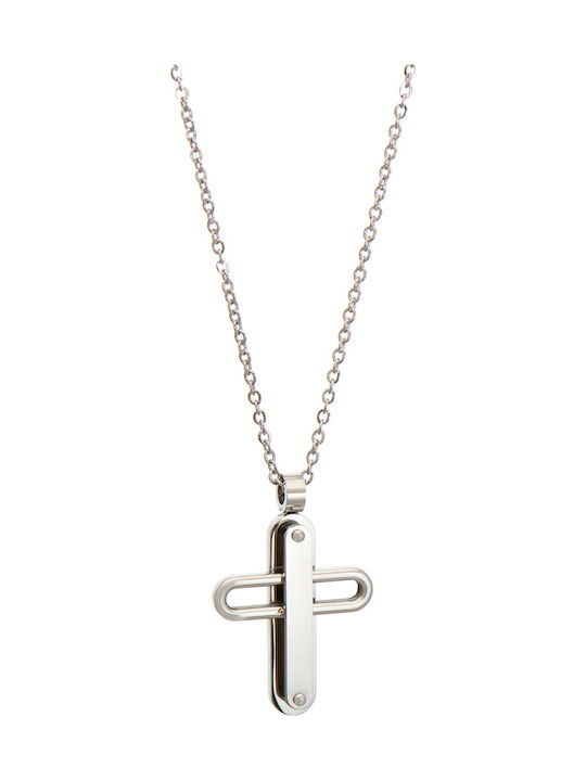 Visetti Kreuz aus Stahl mit Kette