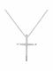 Damen Weißgold Kreuz 18K mit Kette