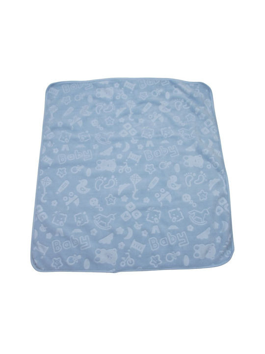 Kamtex Baby Blanket Nursery Swaddling Blankets Fleece Light Blue 90x100cm
