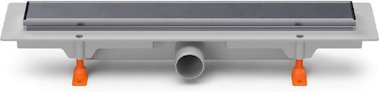 Linear Floor Drain Stainless Steel Frame Floor Drain Side Outlet D40 550mm Matte Titan Grate Klasik Floor Ch550kn1ti Chudej