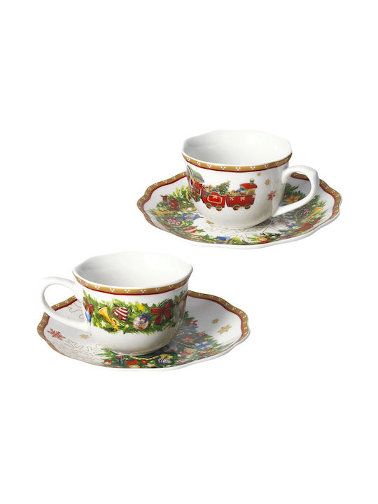 Brandani Christmas Espresso Cups Set 2 Pieces Porcelain Christmas Dolce 100ml