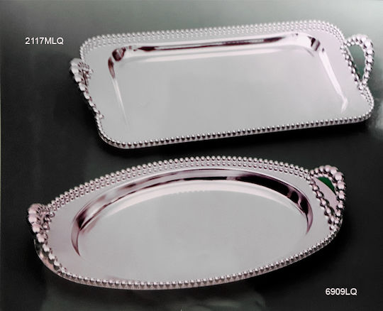 Karvounis Versilberter Serviertablett 45x30cm Karvounis Versilberter Serviertablett 45x30cm