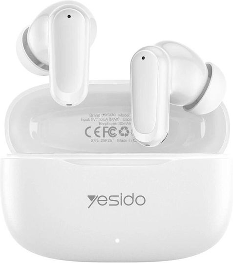 Yesido TWS38 In-Ear Bluetooth-Freisprecheinrichtung Kopfhörer mit Ladeetui Weiß