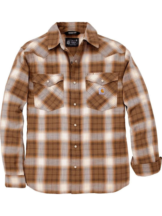 Carhartt Montana Μακρυμάνικo Πουκάμισο Καρό Καφέ