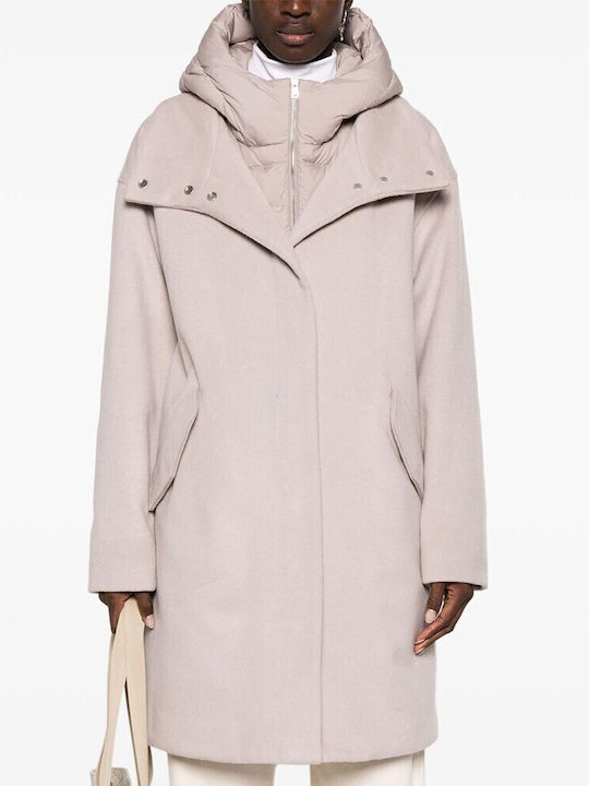 Women's Parka Jacket Waterproof for Winter with Hood Brown