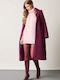 Γυναικείο Magenta Παλτό Oversized με Κουμπιά