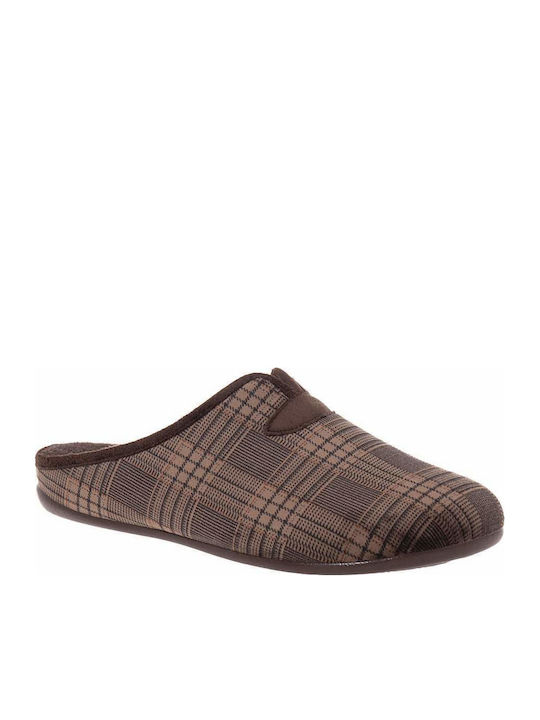 Adam's Shoes Χειμερινές Ανδρικές Παντόφλες Καφέ