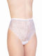 High-waisted Women's Brazil with Lace White