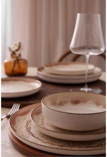 Kutahya Porselen Beige Porcelain Dinnerware Set 18pcs