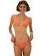 Bikini Slip με Κορδονάκια Κοραλι