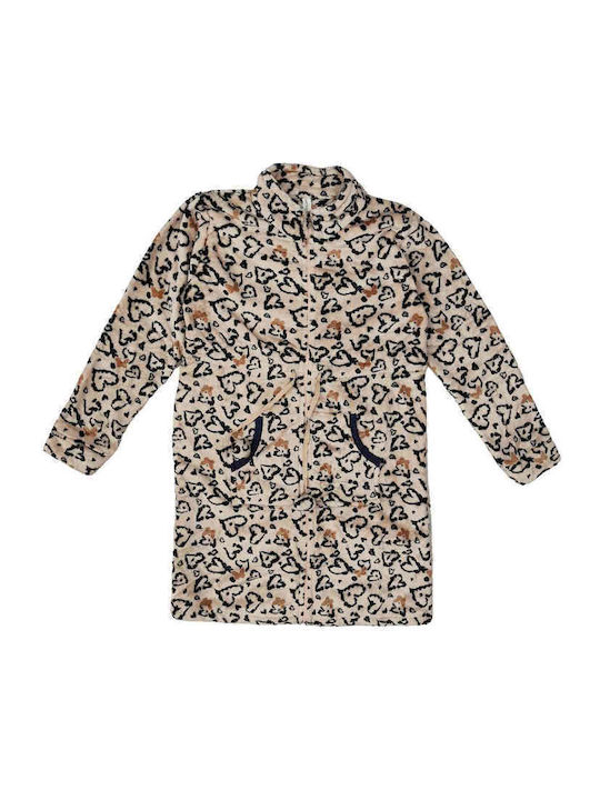 Lovelx Homewear Χειμερινή Γυναικεία Ρόμπα Λεοπάρ