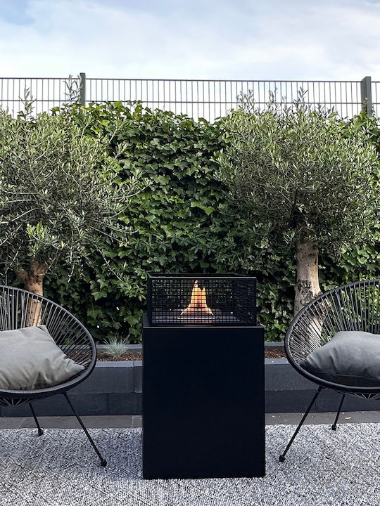 Tenderflame Focar În aer liber din metal Negru 49.5x49.5x61cm