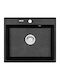 Deante Andante Drop-In Küchenspüle aus Flüssigem Granit M60xB52cm Grau